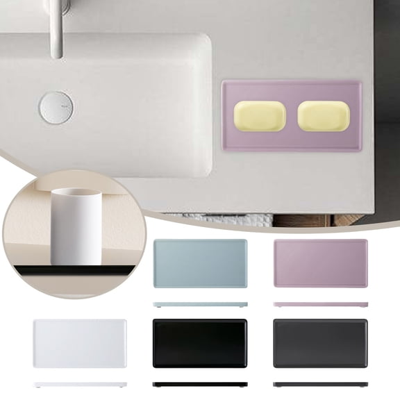 GeBuSn Ceramic Jewelry Tray Rectangle Bathroom Storage Tray Toothbrush Holder & Organizer For Vanity And Bathroom (C)