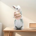 thumbnail image 1 of GeBuSn Easter Bunny Crafts Resin Rabbit Hug Carrot Figurine Easter Cute Rabbit Statue For Home Desktop Garden Decoration (D), 1 of 5