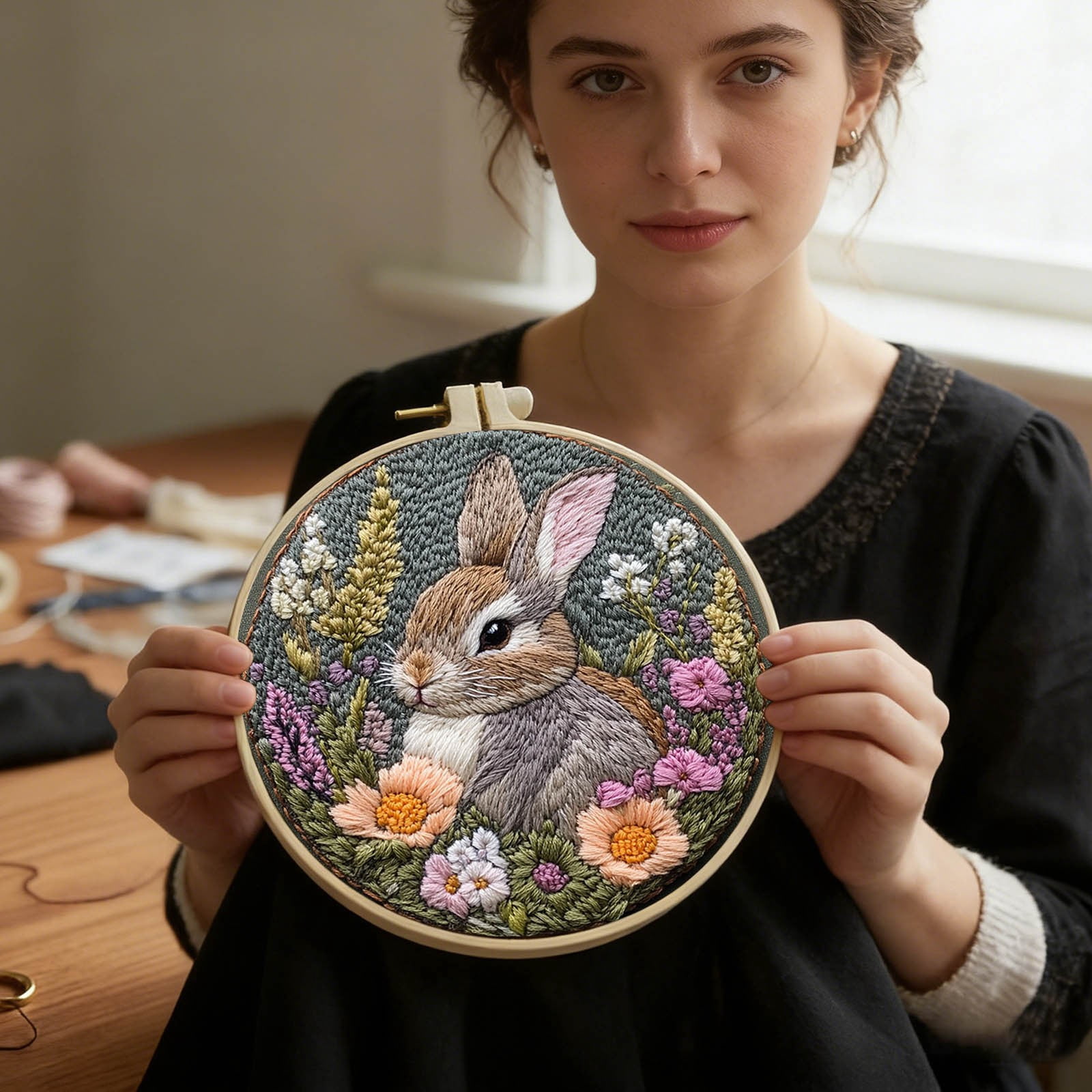 GeBuSn Easter Bunny Embroidery DIY Craft For Beginners With Pattern ...