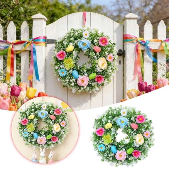 GeBuSn Easter Eggs Berries Leaves Easter Eggs Are Decorated In Front Of Doors Windows And Gardens. (Green)