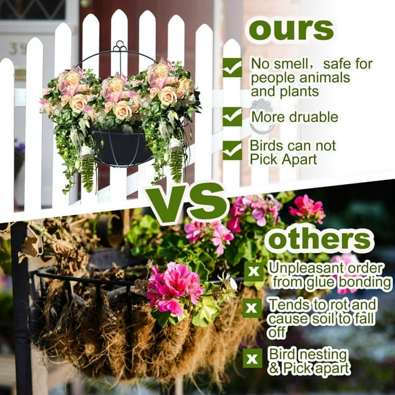 GeBuSn Flower Pots For Indoor Outdoor Use Decorative Planters For Garden Balcony Patio Entryway Living Room Home (Black)