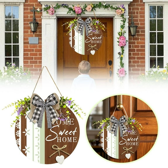 GeBuSn Garden Welcome Sign Circular Door Hanger For A Warm Welcome Ideal For Homeowners Who Unique Decor 11.81x11.81in/30x30cm (C)