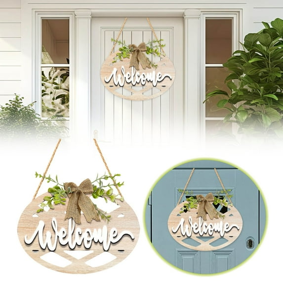 GeBuSn Garden Welcome Sign Circular Door Hanger For A Warm Welcome Ideal For Homeowners Who Unique Decor 11.81x11.81in/30x30cm (D)