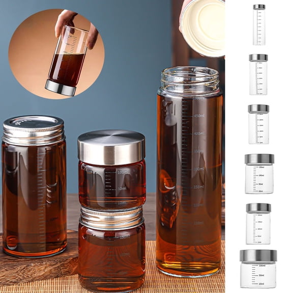 GeBuSn Glass Juice Bottles 6 Pack 12 Oz Wide Mouth Glass Water Bottles With Lids For Juicing Protein Smoothie Milk Reusable Stainless Steel Lids Shaker Bottle (Clear1)