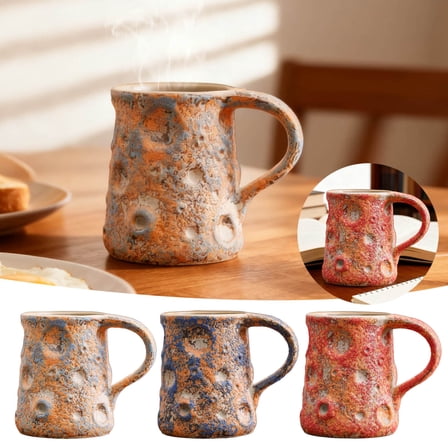 GeBuSn Glazed Cloud And Moon Mug Ceramic Coffee Cup For Hot Chocolate Comfortable Handle Drinkware (Yellow)