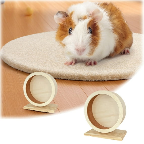 GeBuSn Hamster Wheel And Stable Wooden Silent Hamster Wheel For Dwarf Hamsters Gerbils Small Animals 15.5x7x17.8cm