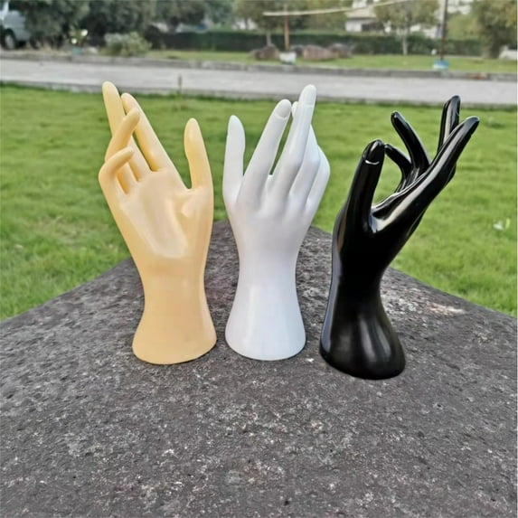 GeBuSn Hand Jewelry Holder 21.5cm/8.5inch Plastic Female Mannequin Hand Model Jewelry Display Rack Bracelet Holder For Home Jewelry Store (Black)