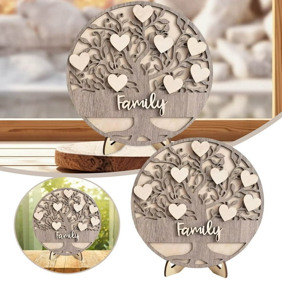 GeBuSn Home Ornaments Wooden Layered Trays Decorative Items Atmosphere Decoration Desktop Ornaments