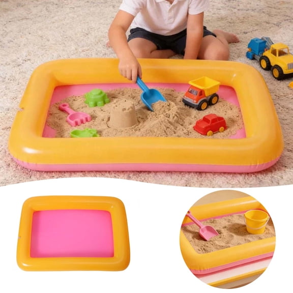 GeBuSn Inflatable Sandbox Pool ( Materials),Inflatable Sand Tray for Activities - Alternative to Box, Mat or Table (69x97cm)