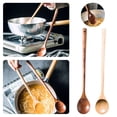 thumbnail image 1 of GeBuSn Long Wooden Spoon 12 Inch Heat Wooden Cooking Spoon With Smooth Scalding Handle Kitchen Utensil With Hanging Hole For Easy Mixing (A), 1 of 8
