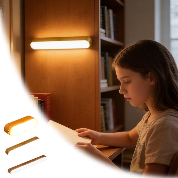 GeBuSn Motion Sensing LED Night Light,USB Rechargeable & Wall Mounted LED Light Bar, Closet Stick On Light,Desk Light Bar For Desk Home Under Shelf (A 10cm/3.94in)