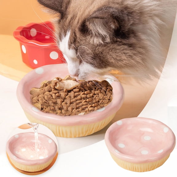 GeBuSn Pink Hamster Ceramic Bowl Water Bowl Hamster Supplies Easy To Clean Small Animal Feeding Dish Pig Bowl For Hamster