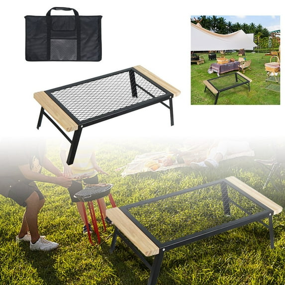 GeBuSn Portable Barbecue Grill For Outdoor Camping Foldable Metal BBQ Rack With Storage Bag For Convenient Grilling Experience For Picnics And Backyard Cookouts (C)