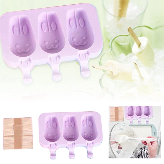 GeBuSn Silicone Homemade Ice Popsicles Ice Boxes Popsicle And Home Cartoon Models (A)