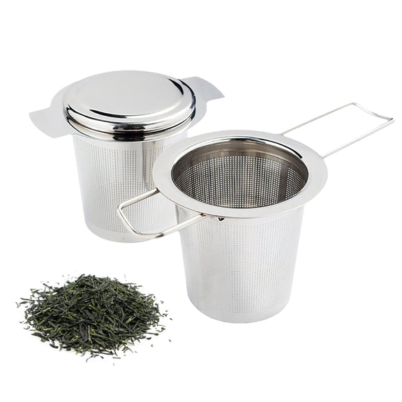 GeBuSn Tea Strainer For Loose Tea For Cup Tea Strainer Stainless Steel With Lid And Foldable Handles 304 Tea Strainer Made Of Stainless Steel Fine Mesh For Most Tea Cups And Tea