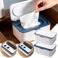 thumbnail image 1 of GeBuSn Wipes Dispenser Hygienic Wet Wipes Container With Flip Top Lid For Home Use Keeps Wipes Fresh Moist And Clean Plastic Storage Organizer (Blue), 1 of 5
