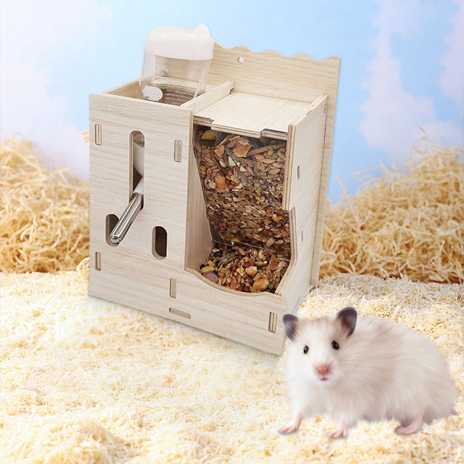Photo inspiration: Gebusn Wooden Hamster Maze Villa With Slide Seesaw Hamster Cage Photo Inspiration
