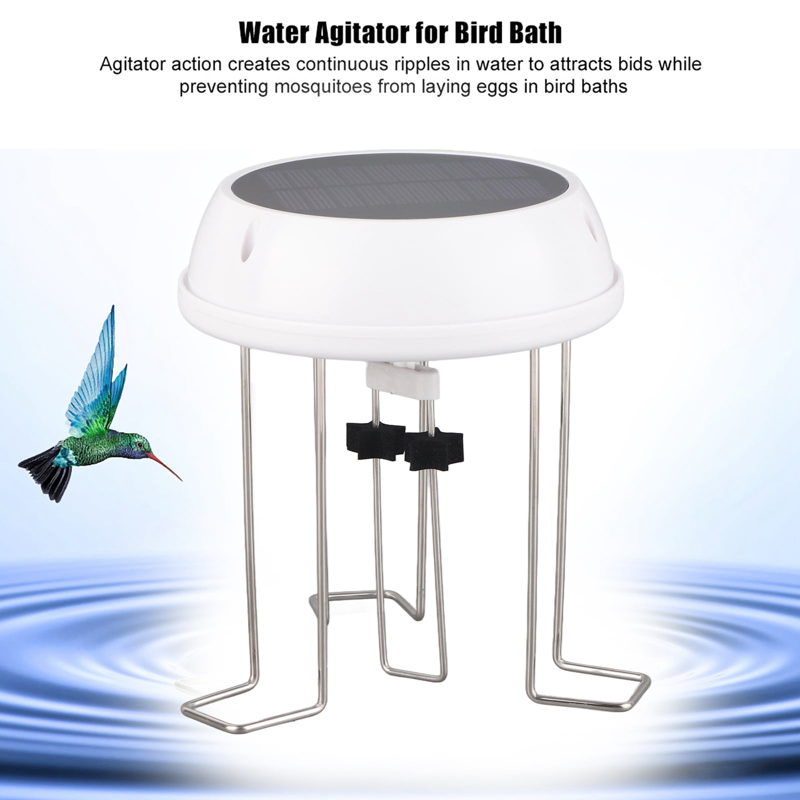 GeLan12 Solar Power Water Wiggle Agitator for Bird Bath