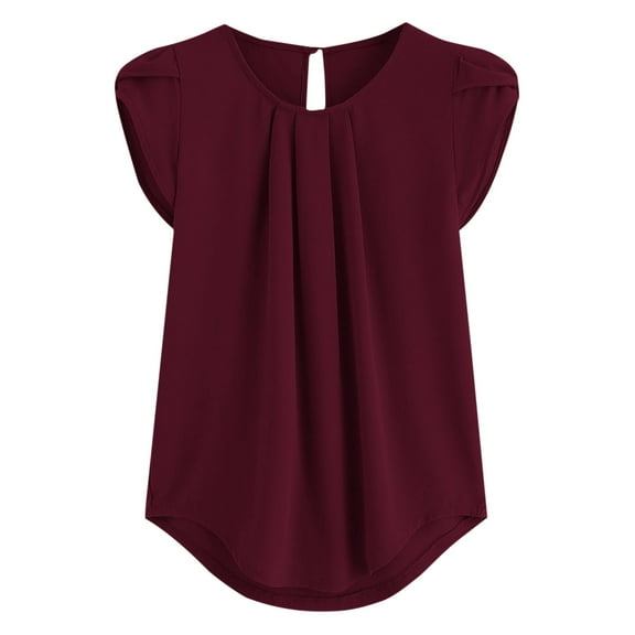 Zuesphe Business Tops for Women Short Sleeve Western Shirts for Women Black Red Blouses for Women Short Sleeve Vintage Tees for Women Distressed