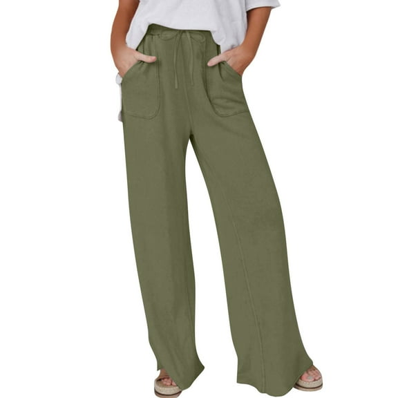 Zuesphe Fashion Pants for Women Brown Capri Pants for Women with Pockets Womens Palazzo Pants Casual Cargo Pants Women Baggy Plus Size