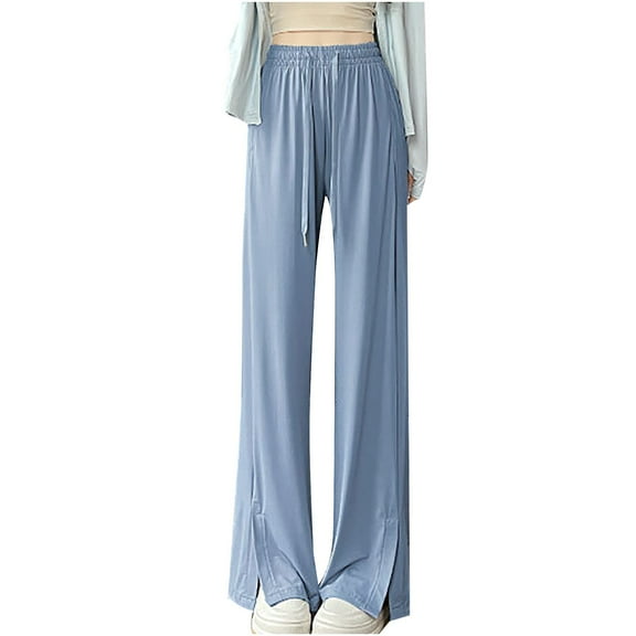 Zuesphe Pants for Women Trendy Summer Capri Pants for Women Cotton Linen Palazzo Pants for Women Plus Size 4x High Waist Cargo Pants Women Wide Leg