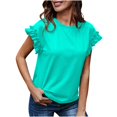 thumbnail image 1 of GeNai Plus Size Tops for Women 4X-5X Lace Shirts for Women Y2K Womens Short Sleeve Blouses Summer Womens Graphic Tees Oversized Clearance Sales, 1 of 2