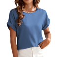 thumbnail image 1 of Zuesphe Short Sleeve Tops for Women Fitted Work T Shirts for Women Plus Size Blouses for Women Dressy Casual Graphic Tees for Women Y2K, 1 of 5