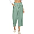 thumbnail image 1 of Zuesphe Summer Pants Plus Size Women Capri Pants for Women Dressy Casual Flowy Pants for Women High Waisted Cargo Pants Women Work, 1 of 5