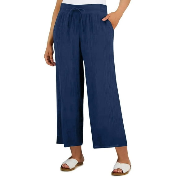 Zuesphe Summer Pants for Women Petite Capri Pants for Women Cotton Palazzo Pants for Women Casual Plus Baggy Cargo Pants Women Plus Size
