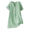 thumbnail image 1 of Zuesphe Summer Tops for Women Over 50 Dress Shirts for Women Cotton Women White Blouses Dressy Womens Crop Tops Dressy Casual, 1 of 3