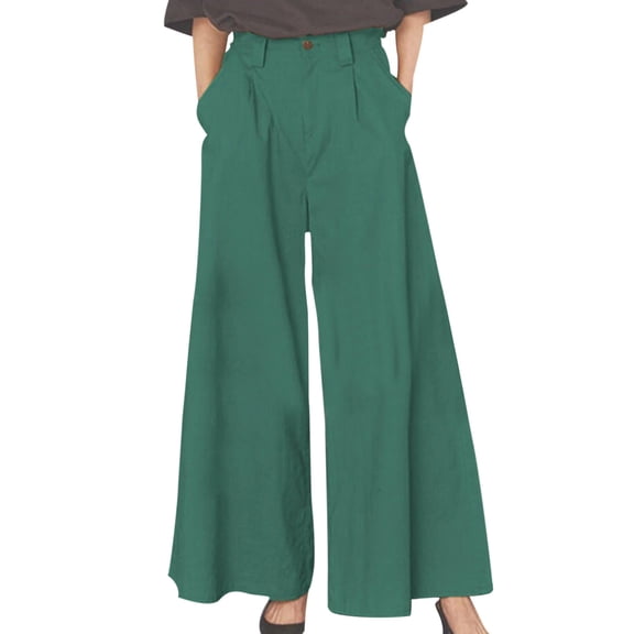 Zuesphe Womens Casual Pants for Summer Women Capri Pants Womens Wide Leg Pants with Pockets Cargo Pants Women Plus Size