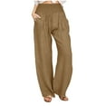thumbnail image 1 of Zuesphe Womens Pants Elastic Waist Capri Pants for Women Plus Size with Pockets Palazzo Pants for Women Plus Size Petite Cargo Pants Women High Waisted, 1 of 6