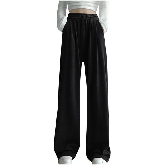 Zuesphe Womens Pants Elastic Waist Dressy Casual Short Capris for Women Flowy Pants for Women High Waist Cargo Pants Women Wide Leg