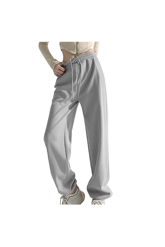 Womens Pants Elastic Waist Wide Leg Capri Lounge Pants for Women Trendy Baggy Pants for Women 2025 Cargo Pants Women High Waisted Baggy