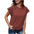thumbnail image 1 of Zuesphe Womens Summer Tops 2025 With Sleeves Linen Shirts for Women Loose Fit Summer Blouses for Women 2025 Cotton Womens Crop Tops Summer, 1 of 2