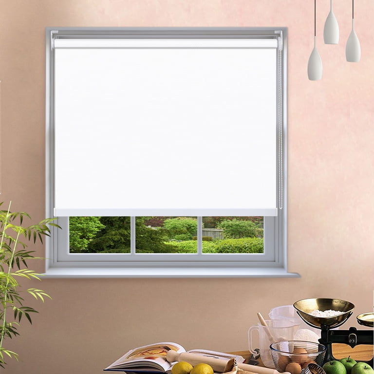 Cordless Blackout Roller Shades - Jacquard Fabric, Custom Size, Easy Install For Privacy & UV Protection