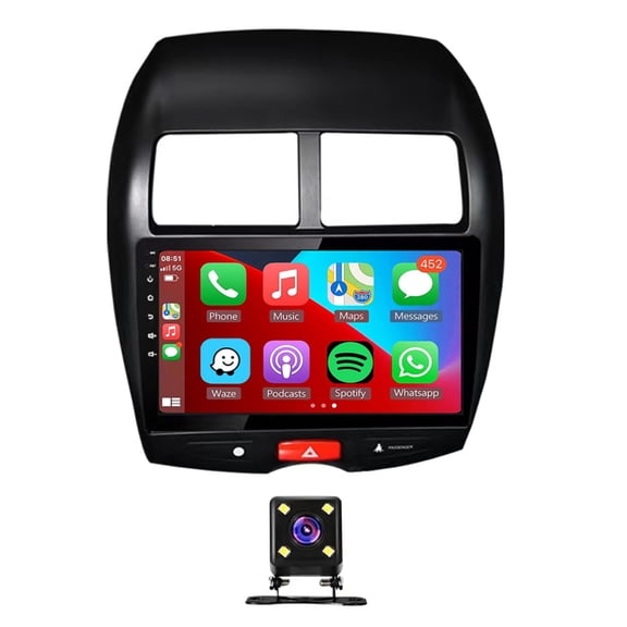 Geabo 2+32G Car Stereo for Mitsubishi ASX 2010-2017 and More Models with Wireless CarPlay Android Auto 10inch Touch Screen Support Bluetooth FM/RDS GPS WiFi SWC