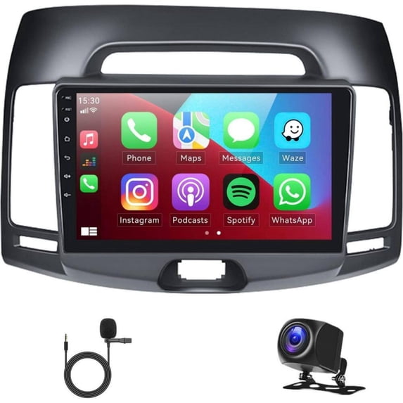 Geabo 2+64G Car Stereo for Hyundai Elantra Old Model 2006-2010 with Wireless CarPlay Android Auto 9inch Touch Screen Support Bluetooth FM GPS WiFi