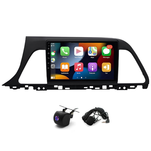 Geabo 2+64G Car Stereo for Hyundai Sonata 9 2015-2017 with Wireless CarPlay Android Auto 9inch Touch Screen Support Bluetooth FM GPS WiFi