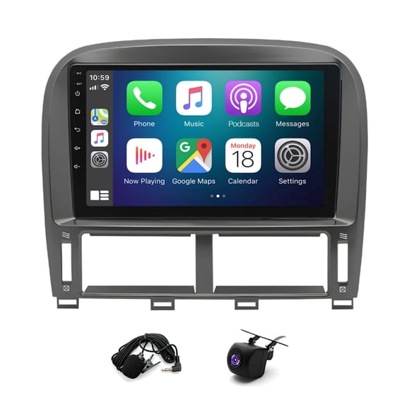 Geabo 2+64G Car Stereo for Lexus LS430 2001-2006 with Wireless CarPlay Android Auto 9inch Touch Screen Support Bluetooth FM GPS WiFi