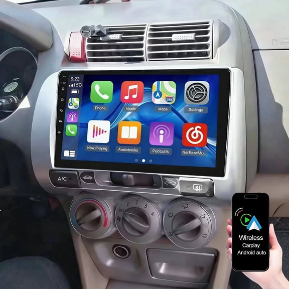 Geabo 2+64GB Android 15 Car Radio for Honda Jazz GD 2002-2008 with Wireless Carplay Android Auto, 9" Touch Screen Car Stereo Support GPS Navi WiFi Bluetooth Backup Camera FM RDS Radio EQ SWC
