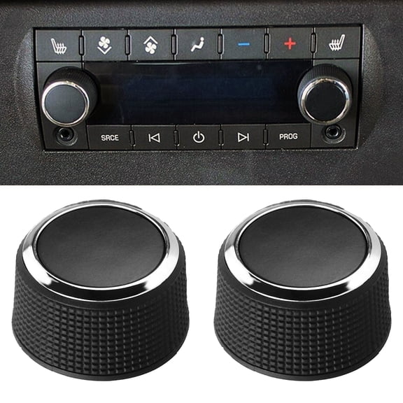 Geabo 2 Rear Control Knobs Audio Radio Premium Plastic Fit for Escalade Enclave Tahoe GMC Replace 22912547