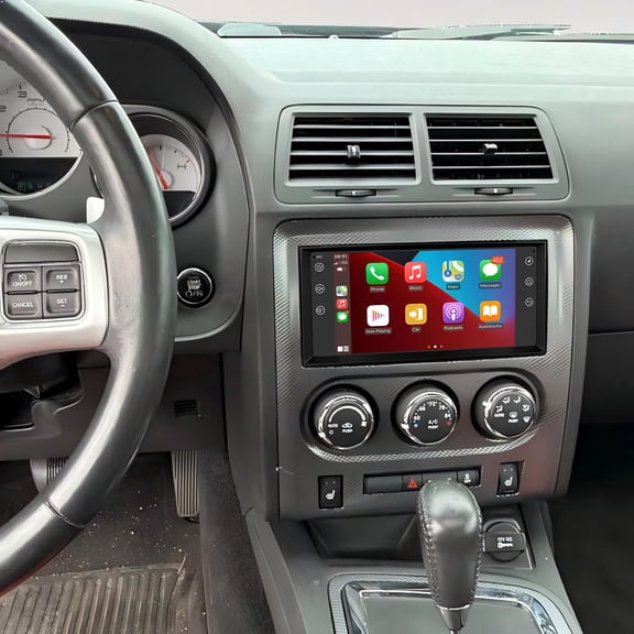 Geabo 2G+32G Car Stereo for Dodge Challenger 2008-2014 Sedan, Built-in CarPlay & Android Auto, Android 13 Double Din 7 Inch IPS Touchscreen Car Radio GPS WiFi Bluetooth Mirror Link SWC