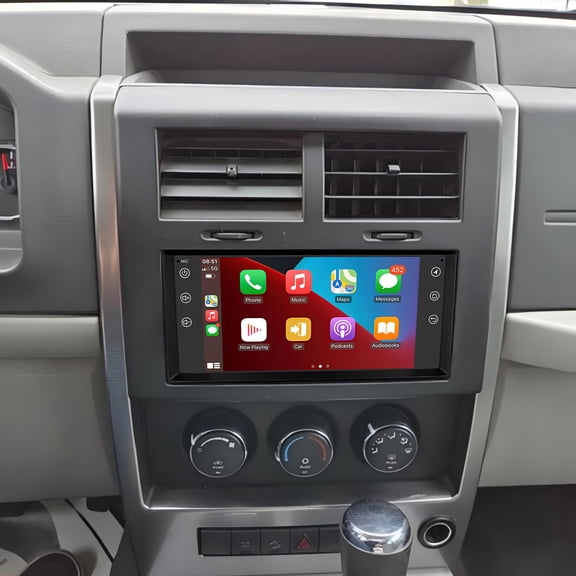 Geabo 2G+32G Car Stereo for Jeep Liberty 2008-2012 SUV, Double Din 7 Inch IPS Touchscreen Car Radio Built-in CarPlay & Android Auto GPS WiFi Bluetooth Mirror Link SWC, Android 13