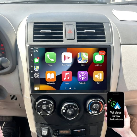 Dexico 2G+64G Car Radio for Toyota Corolla 2009-2013, Android Car Stereo with Wireless Carplay Android Auto, 9 inch Touch Screen Car Player Support Bluetooth GPS WiFi FM Mirror Link Backup Camera