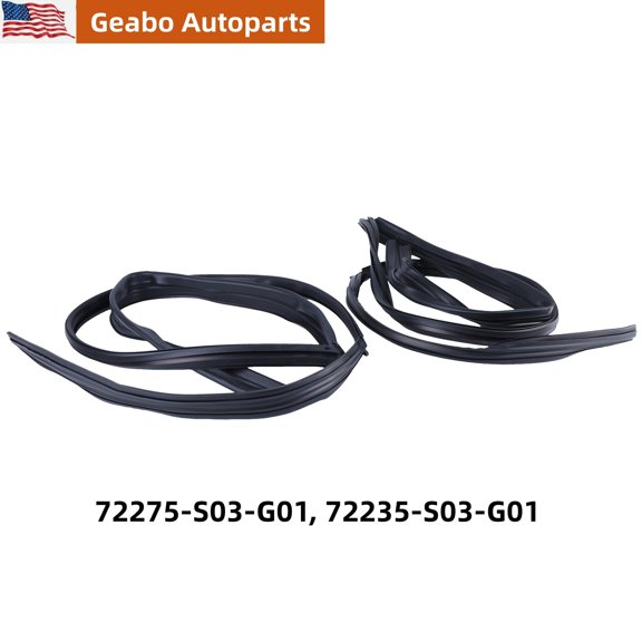 Geabo 2PCS Front Door Run Channel Seals for Honda Civic EK4 EK9 1996-2000, 72275-S03-G01, 72235-S03-G01