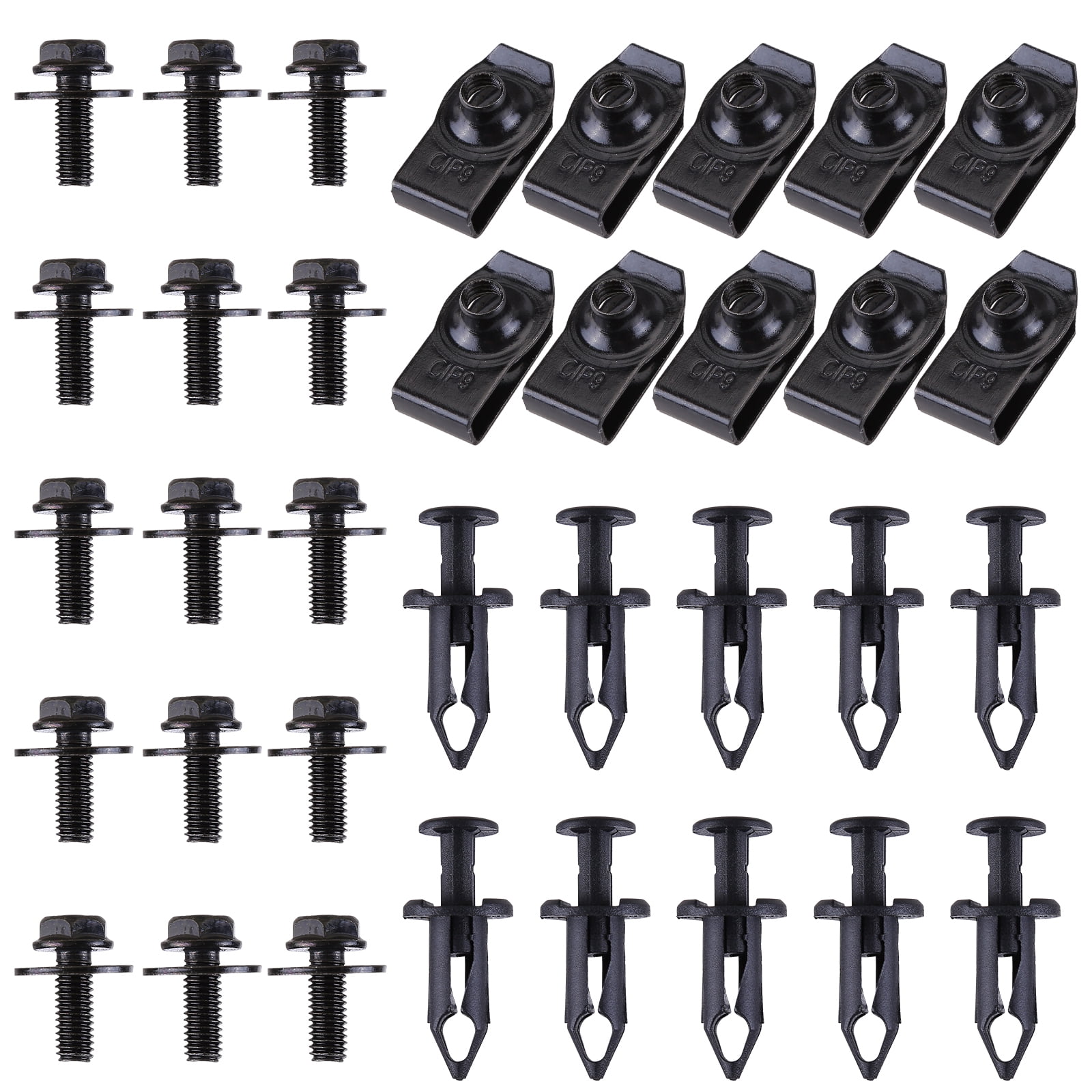 Geabo 35pcs Engine Under Cover Splash Shield Guard Fastener Clips ABS ...