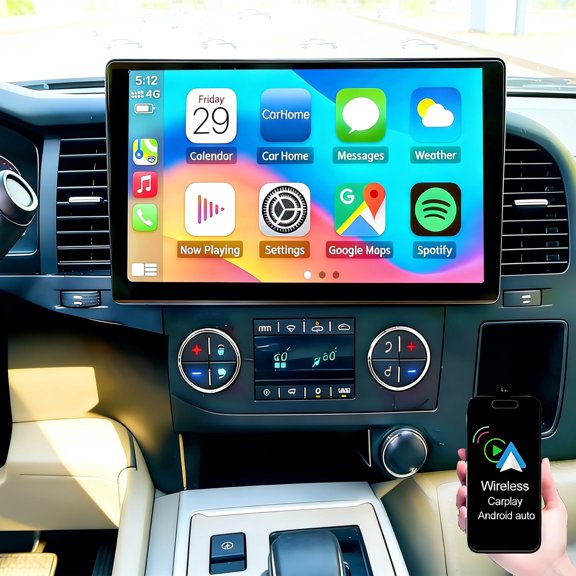 Dexico 4+64G Car Radio for Chevrolet Silverado Avalanche Express MalibuTahoe Impala GMC Sierra Yukon Acadia 2007-2013, Support Wireless Carplay Android Auto GPS Mirror Link WiFi Bluetooth FM/RDS