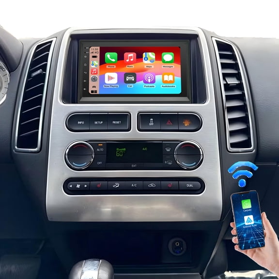 Geabo 7 Inch Android 15 Touchscreen Unit Compatible with Ford Edge 2007-2014, 4GB RAM 64GB ROM Car Stereo GPS WiFi BT5 Split Screen CarPlay Android Auto