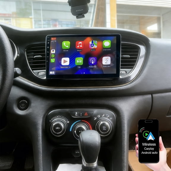 Dexico 9" Android 15 Car Stereo Radio for Dodge Dart 2012-2016, Touch Screen Car Radio with Wireless Carplay Android Auto WiFi Bluetooth GPS FM/RDS Navigation Backup Camera